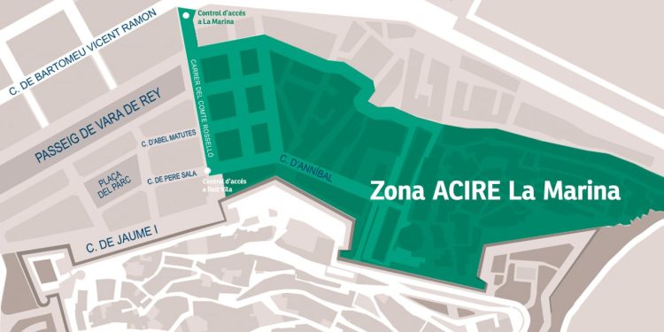 Plano de la zona ACIRE de La Marina.