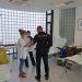 Camillas instaladas donde los agentes pudieron donar sangre.