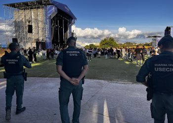 Una imagen de los agentes velando por la seguridad en el marco del Mallorca Live Festival