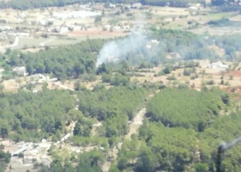 Vista aérea del incendio. Imagen Ibanat