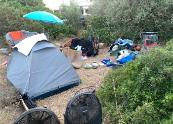Una imagen del asentamiento ilegal en Sa Talaia de Sant Antoni.