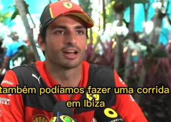 El piloto de Fórmula 1 Carlos Sainz, haciendo referencia a una carrera en Ibiza.