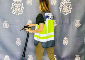 Patinete robado y recuperado, en una imagen de la Policía Nacional