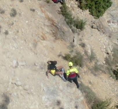 Imagen del rescate. Foto: Parque Insular de Bomberos de Ibiza
