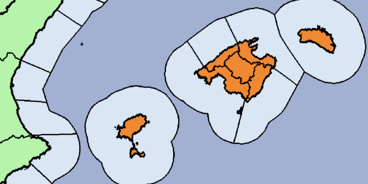 Mapa de avisos de la Aemet para hoy martes por la tarde y la madrugada del miércoles.