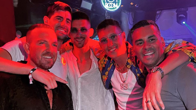 De izquierda a derecha: Jordan Rocca, Courtois, Guglielmo Vicario, Pierluigi Gollini y @aledubaitheoriginal