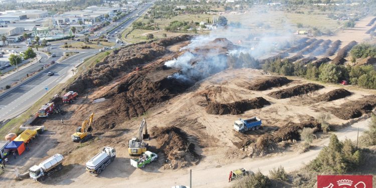 Vista de dron de la zona hoy. Fotos Bombers d'Eivissa