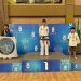 Javier Linero Cruz, en el podio del Torneo de Roquetas, donde ha logrado la medalla de oro.