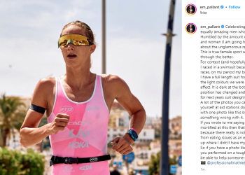 La icónica imagen de la deportista Emma Pallant corriendo en Ibiza. Foto: @professionaltriathletesorg  vía IG @em_pallant