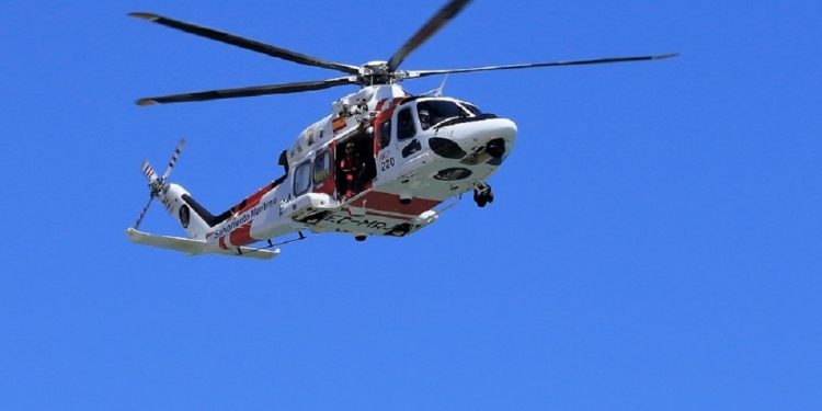 Imagen del helicóptero facilitada deSalvamento Marítimo.