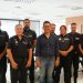 El alcalde de Ibiza, Rafa Triguero, posando con los miembros de la Policía Local.