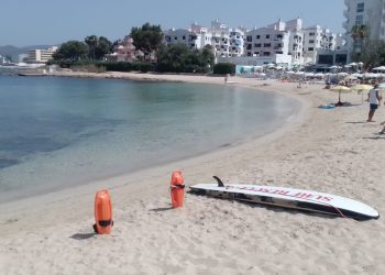 Imagen de la playa de es Pinet, que ha sido reabierta al baño. Foto: Ayuntamiento de Sant Josep