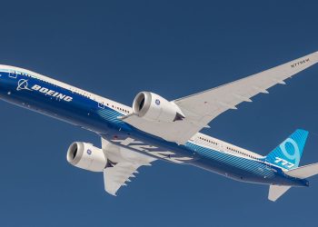 Un modelo de Boeing 777X, un avión de 340 metros cuadrados y que una persona anónima adquirió en mayo para usarlo como jet privado.