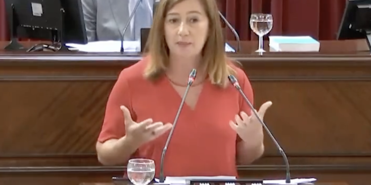 Francina Armengol durante su intervención de hoy.