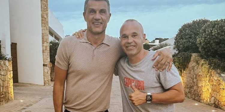 Maldini e Iniesta, juntos en Ibiza