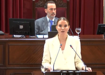 Marga Prohens hoy durante su discurso.