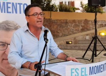 El nuevo senador, Miquel Jerez, en un acto de la campaña de las elecciones generales del 23J. Foto: PP Ibiza