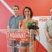 Milena Herrera, junto al portavoz del PSOE en el Consell de Ibiza, Josep Marí Ribas, y el diputado Alex Pitaluga. Foto: FSE-PSOE