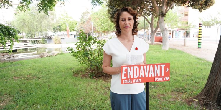 Milena Herrera, durante un acto de campaña. Foto: FSE-PSOE