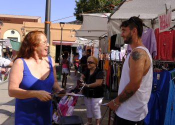 La candidata de Sumar, Viviana de Sans, en un acto de campaña. Foto: Podemos Eivissa