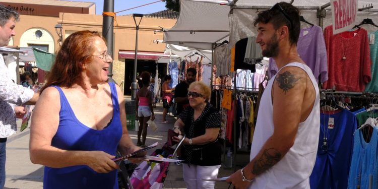 La candidata de Sumar, Viviana de Sans, en un acto de campaña. Foto: Podemos Eivissa