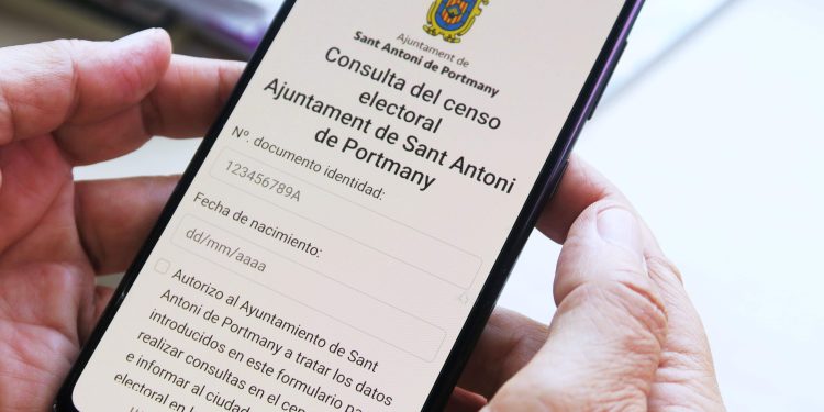 Aplicación habilitada para consultar el censo electoral. Foto: Ayuntamiento de Sant Antoni