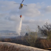 Imagen del helicóptero del Ibanat descargando agua sobre la zona. Foto: @Bombersdeivissa