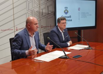 Vicent Marí y Jaume Bauzà hoy en el Consell.