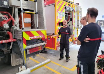 Visita del conseller Óscar Portas a las instalaciones del parque de bomberos. Fotos: Consell Insular de Formentera