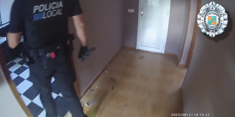 Imagen de la intervención compartida por la Policía Local. Foto: Policía Local de Sant Josep