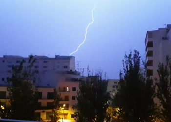 Una tormenta sobre Ibiza en una imagen de archivo.