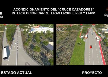 El antes y el después de cómo quedará el cruce de cazadores.