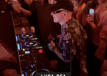 DJ Michael Bibi en DC10 pinchando por primera vez desde que se tuvo que someter a un tratamiento intensivo para tratar su linfoma. Imagen Luca Dea