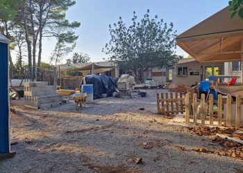 Imagen del esta de las obras facilitada por la coalición de Sa Veu y Ciudadanos.