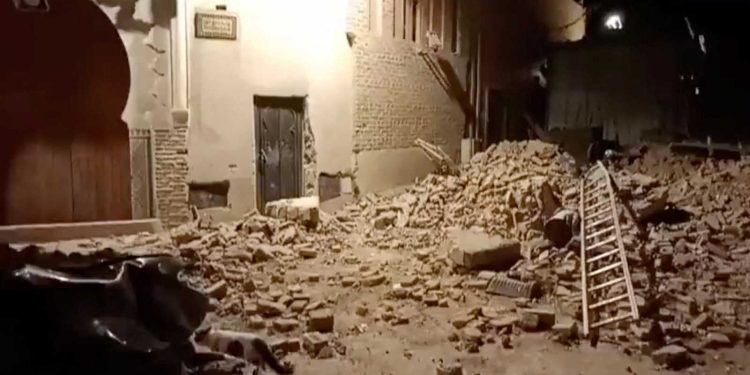 Imagen de uno de los edificios afectados por el terremoto. Foto: RTVE