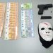 Dinero, arma y careta usados en el asalto. Foto Policía Local de Sant Antoni