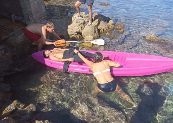 Imágenes del simulacro realizado hoy. Fotos: Ayuntamiento de Sant Josep