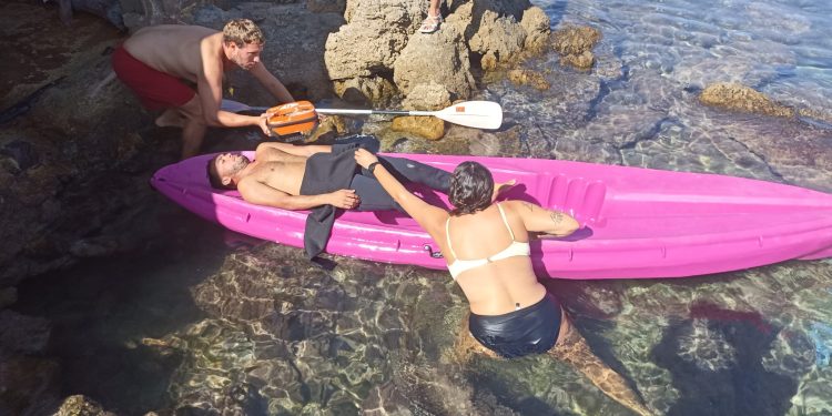 Imágenes del simulacro realizado hoy. Fotos: Ayuntamiento de Sant Josep