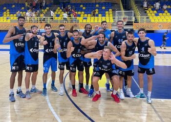 Imagen de la escuadra ibicenca en el encuentro de ayer. Foto: Basquet Sant Antoni.