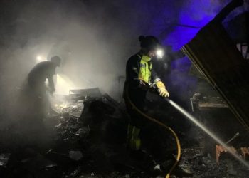 Imagen de la intervención de esta madrugada. Foto: @bombersdeivissa