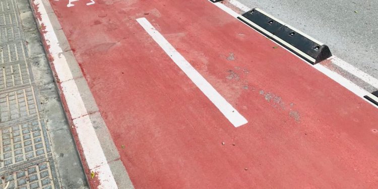 Imagen de archivo de un tramo de carril bici en la ciudad de Ibiza.