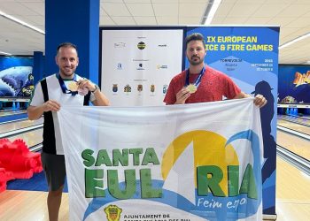 Los agentes participantes en los IX Juegos Europeos de Policías y Bomberos. Foto: Ayuntamiento de Santa Eulària