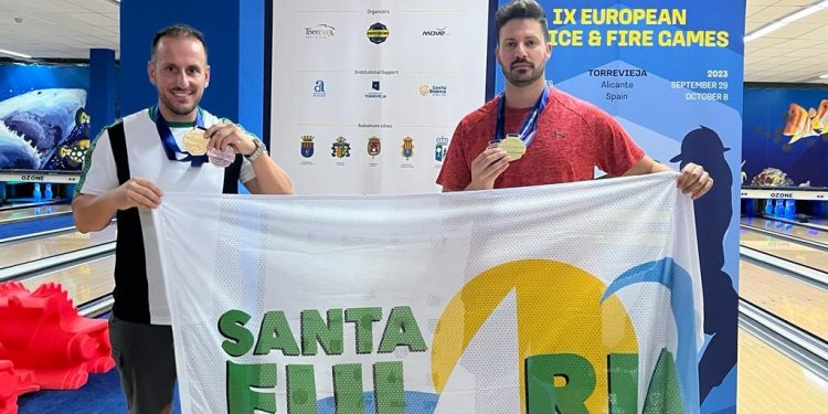 Los agentes participantes en los IX Juegos Europeos de Policías y Bomberos. Foto: Ayuntamiento de Santa Eulària