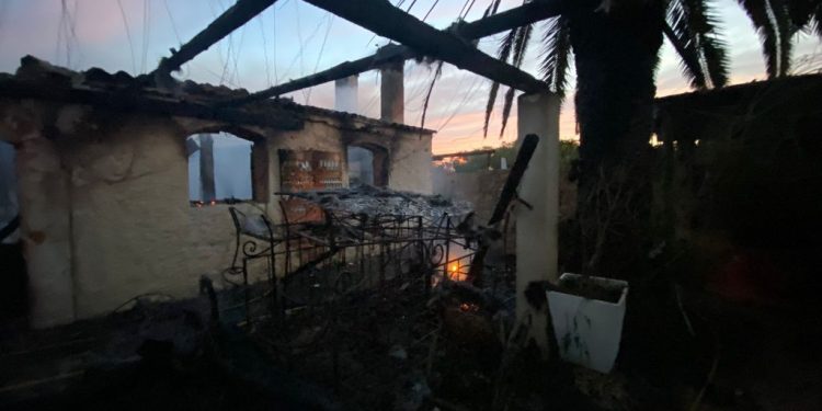 Estado en el que ha quedado el restaurante tras el incendio. Foto: Consell de Formentera