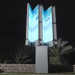 Imagen de la televisión instalada en la casa de Sant Josep, en el proceso de "despliegue" de sus paneles.
