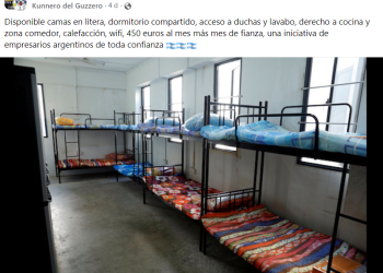 Anuncio de un alquiler abusivo en Ibiza con una imagen de una habitación tomada en Singapur