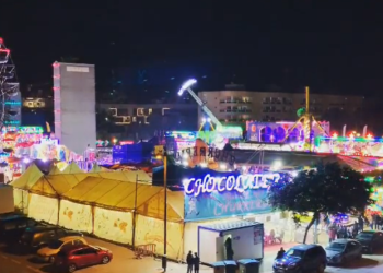 La Feria de Navidad en su ubicación habitual en el barrio de Can Misses de Ibiza