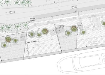 Plano de la nueva zona ajardinada en el puerto de Ibiza.