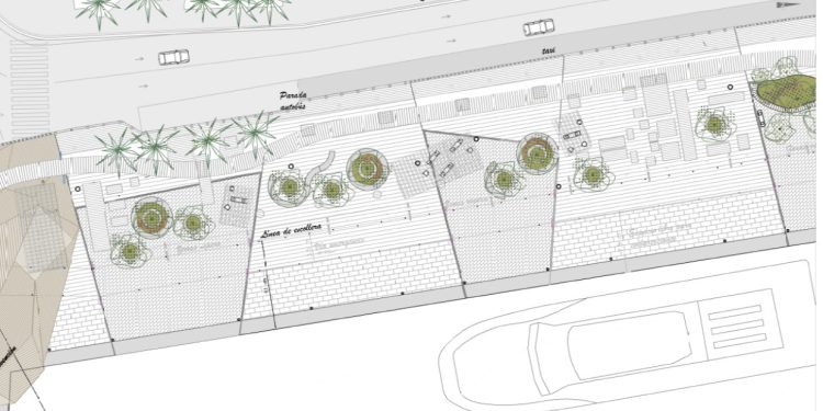 Plano de la nueva zona ajardinada en el puerto de Ibiza.