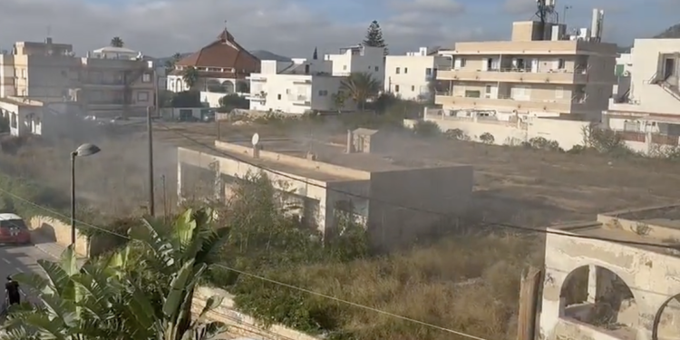 Una imagen de la casa afectada tomada por los Bomberos del Parque Insular.